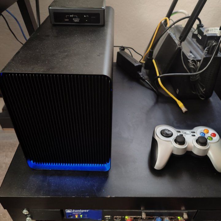 Intel NUC on top of Razer Core X Chroma eGPU